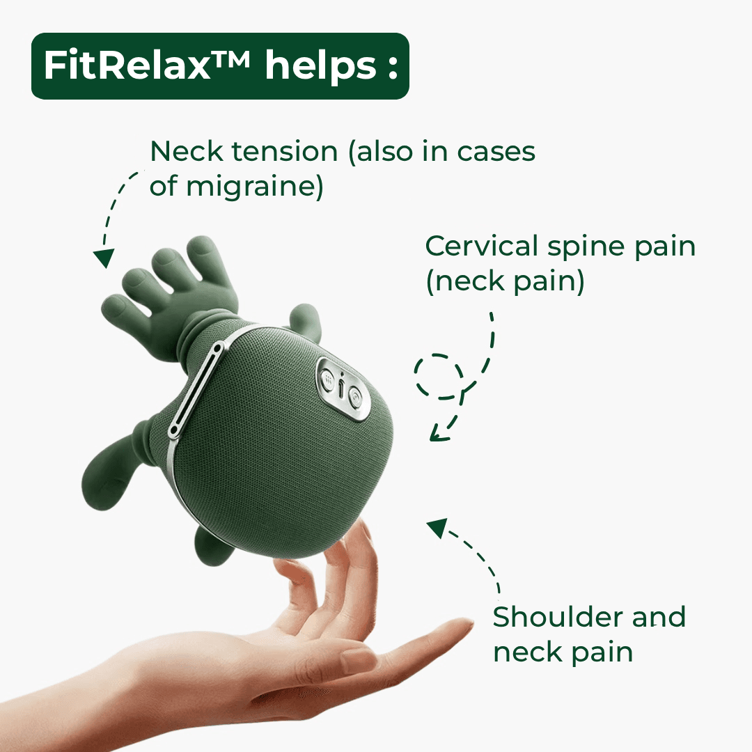 FitRelax helps with neck tension, cervical spine pain, and shoulder and neck pain